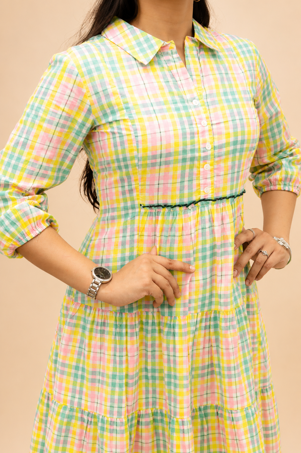 MULTI STRIPES SHORT DRESS