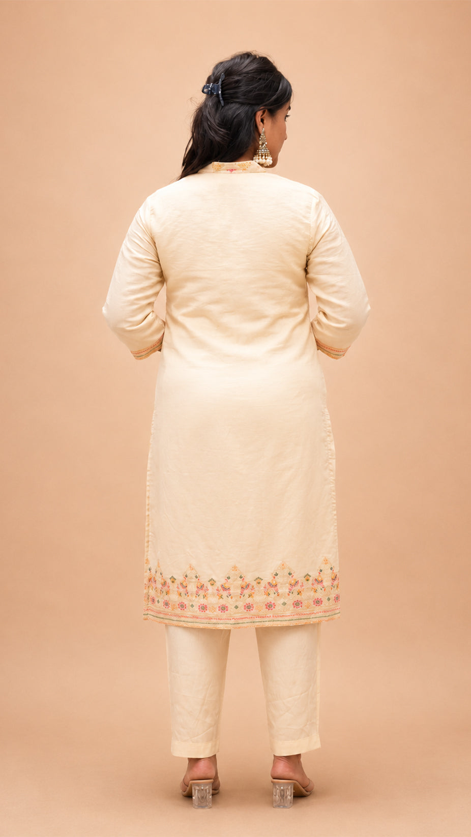 BEIGE TISSHU SIMMAR STRIGHT SUIT SET