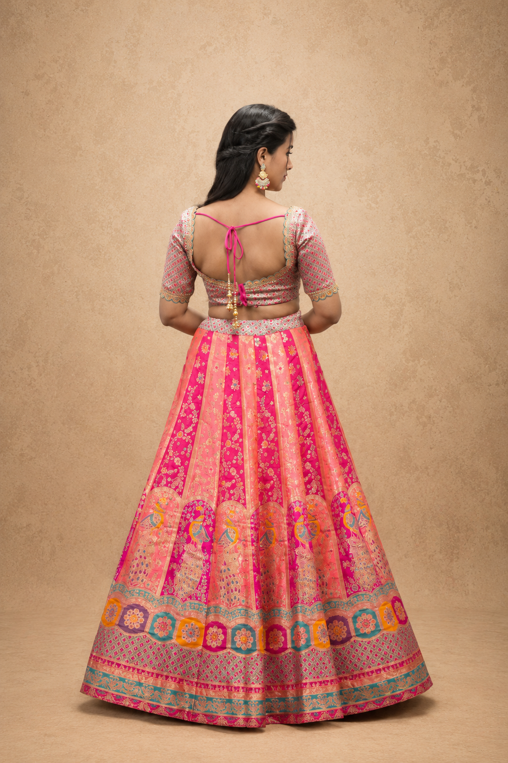 PINK BANARASI BROCKET LENGHGA SUT SET