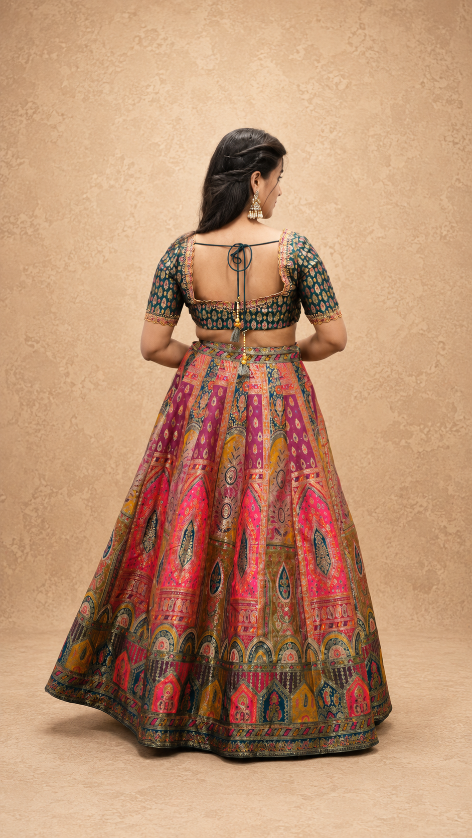 BLUE BANARSI BROCKED EMBRODERY HAND WORK LENGHGA SUT SET