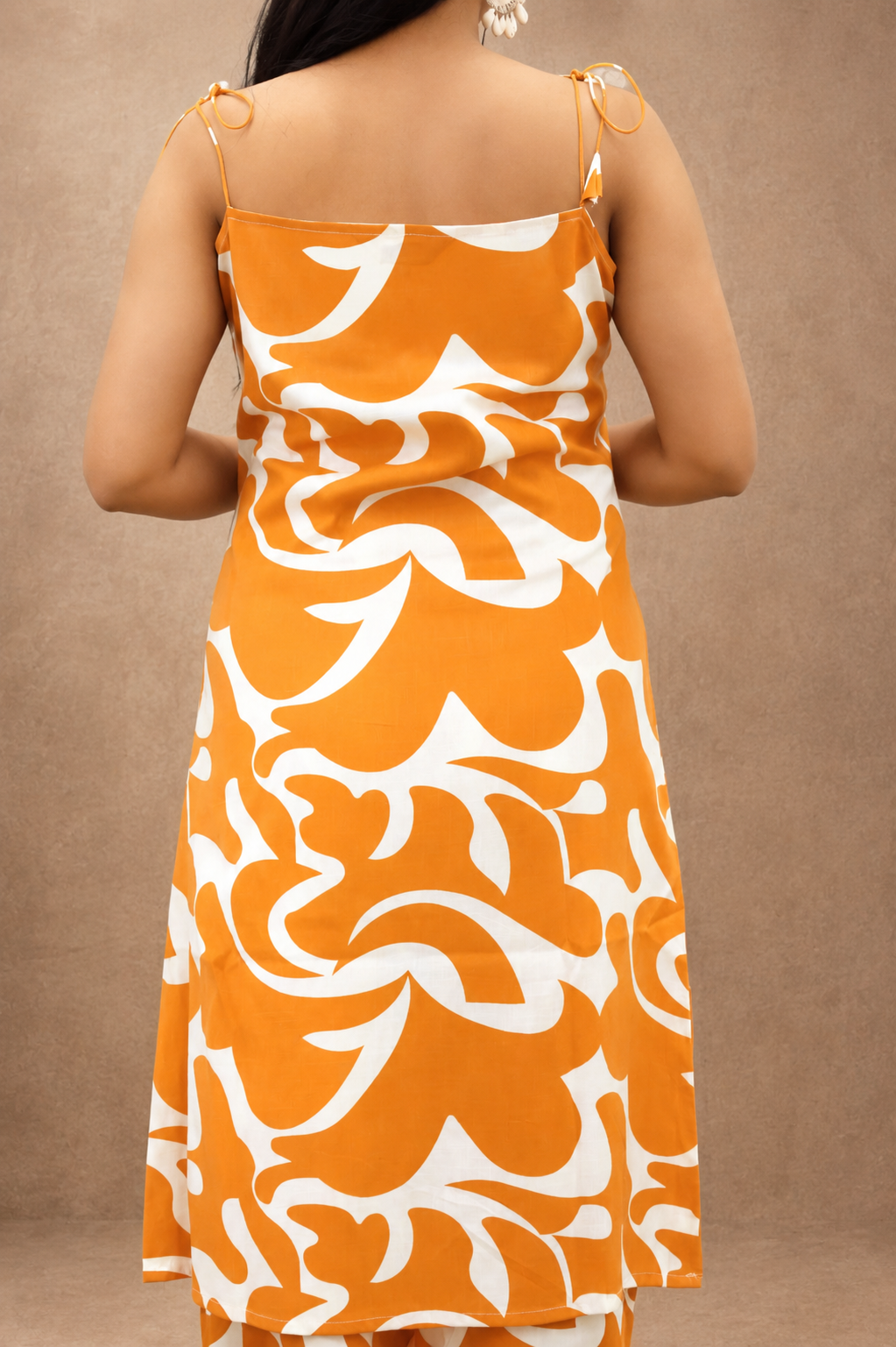 ORANGE PRINTED COTTON CORDS SETS