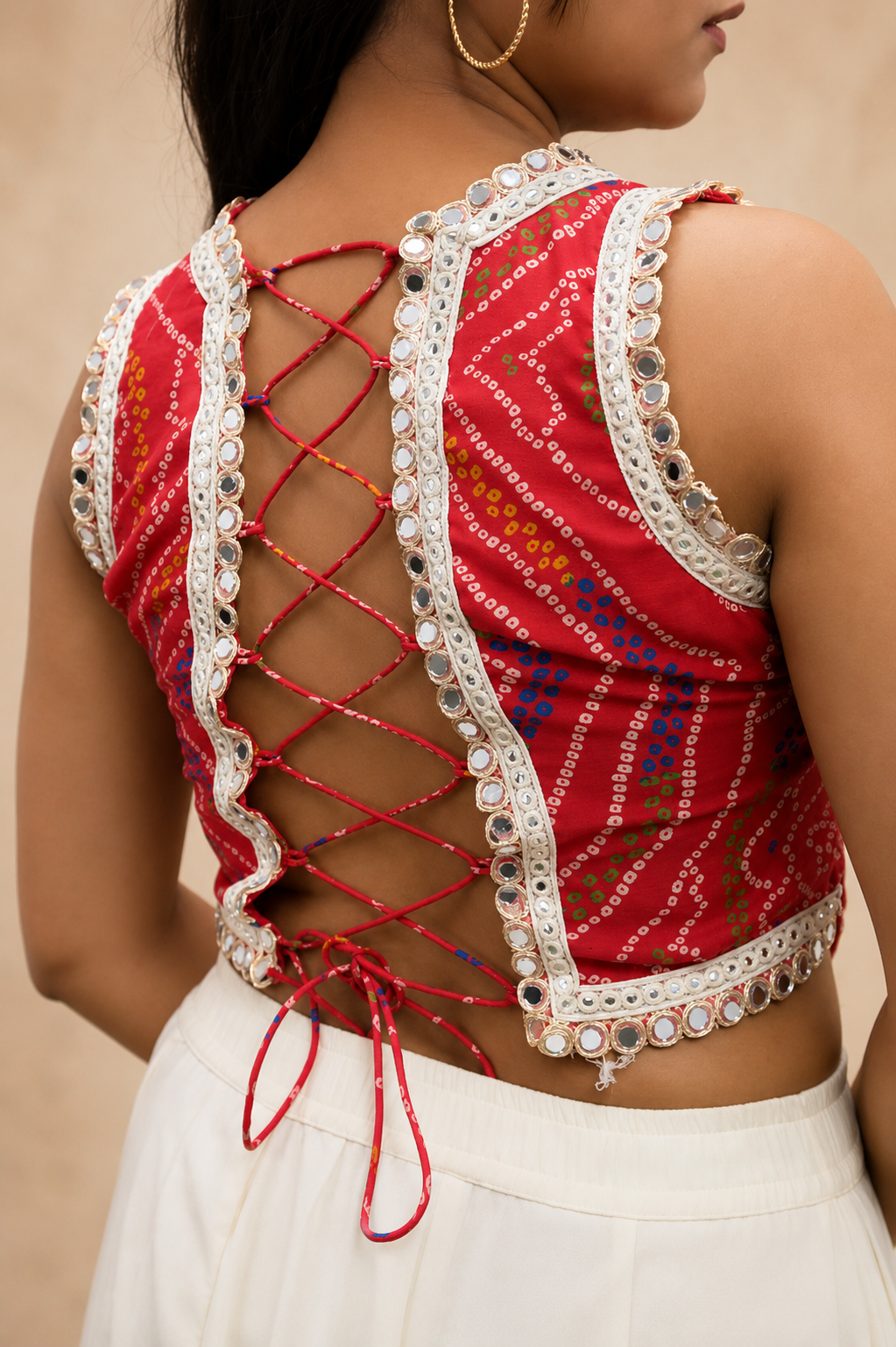 PINK CHANDARI CROP TOP  WITH SHARARA