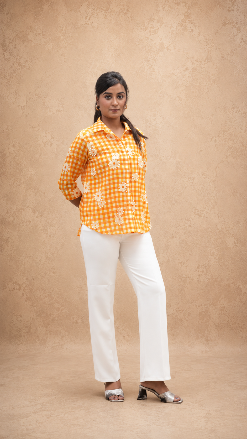 PINK CHANDARI FLORAL  PRINTED HAND WORK SHIRT